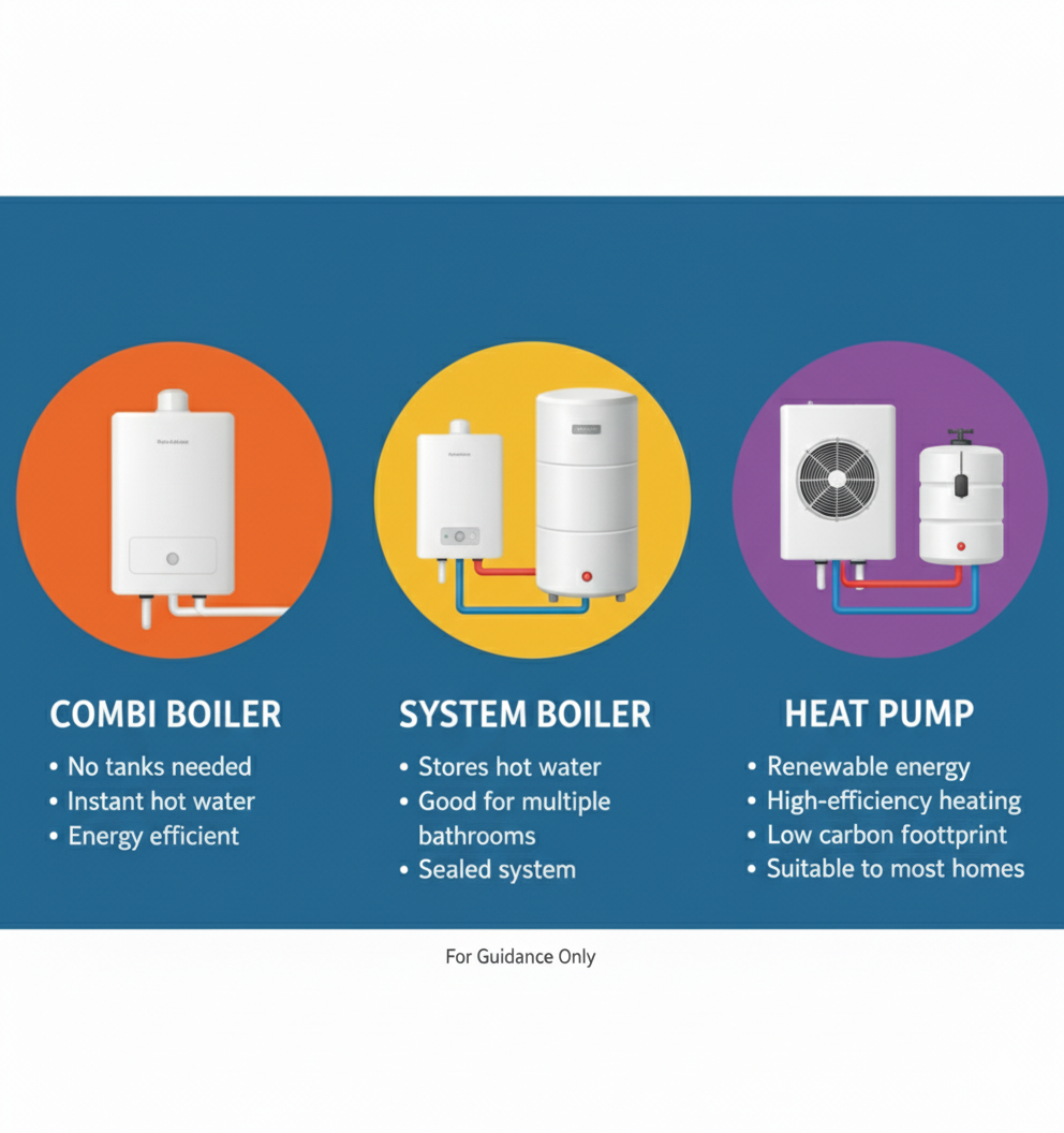 Heat Pump System installation showing space requirements