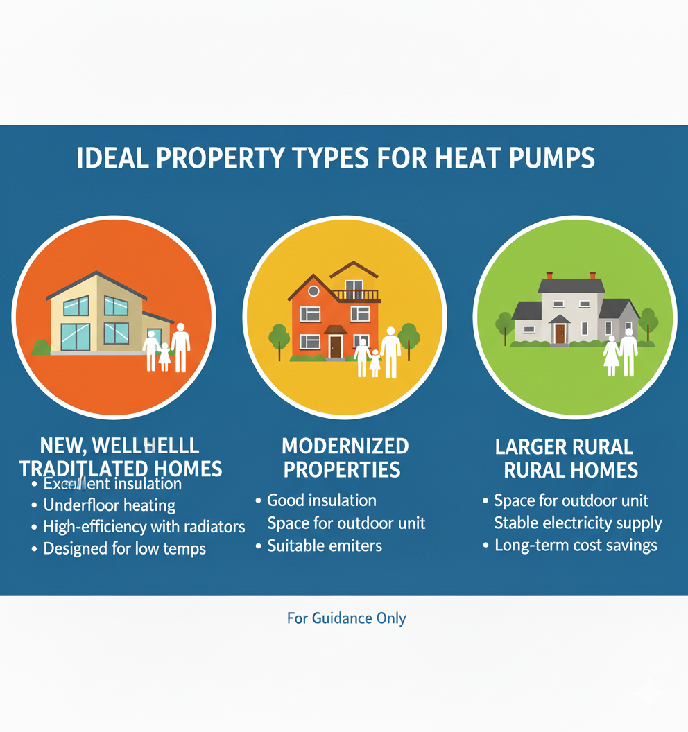 Types of properties suitable for Heat Pump Systems