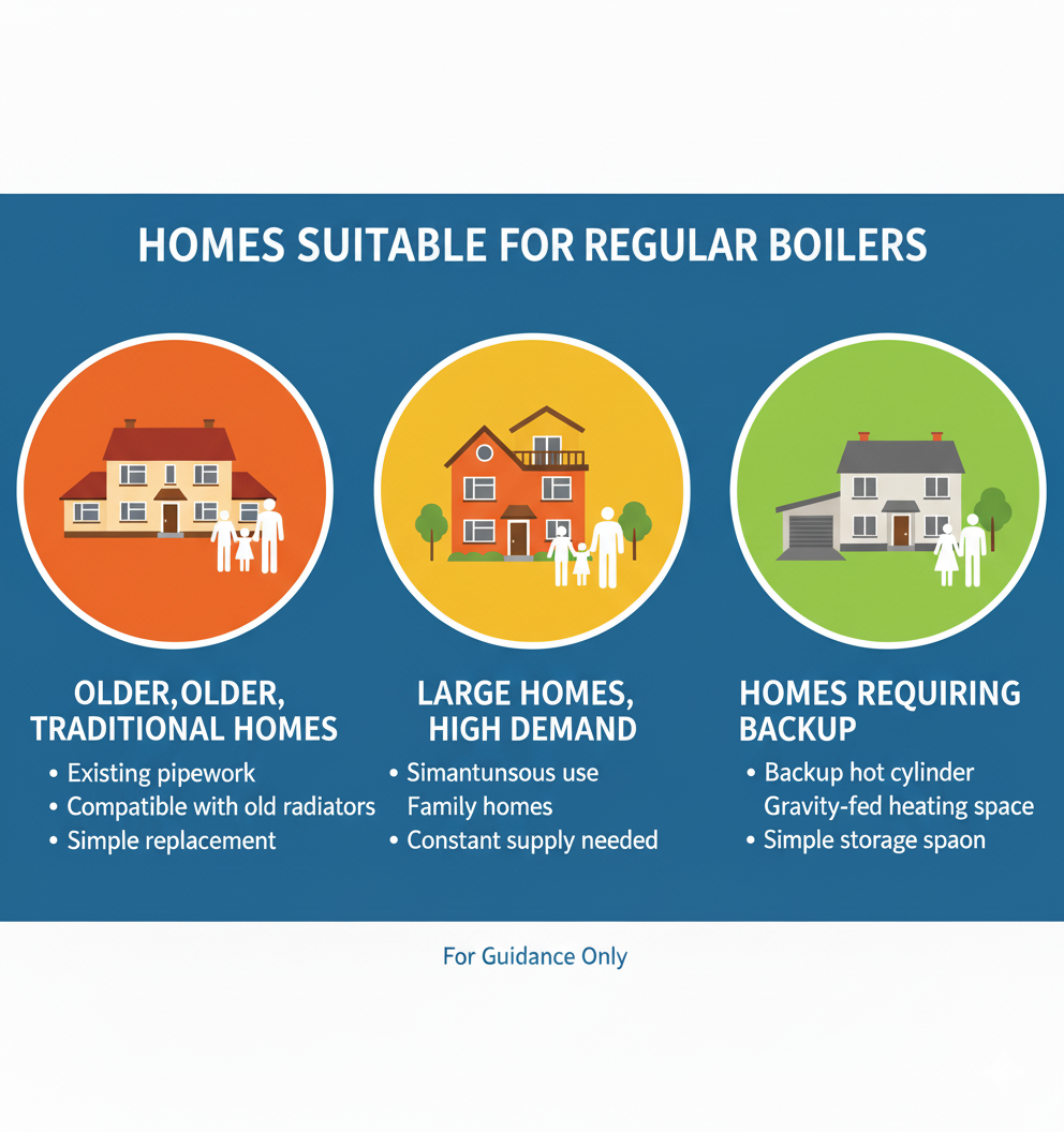Types of properties suitable for Regular (Conventional) Boilers